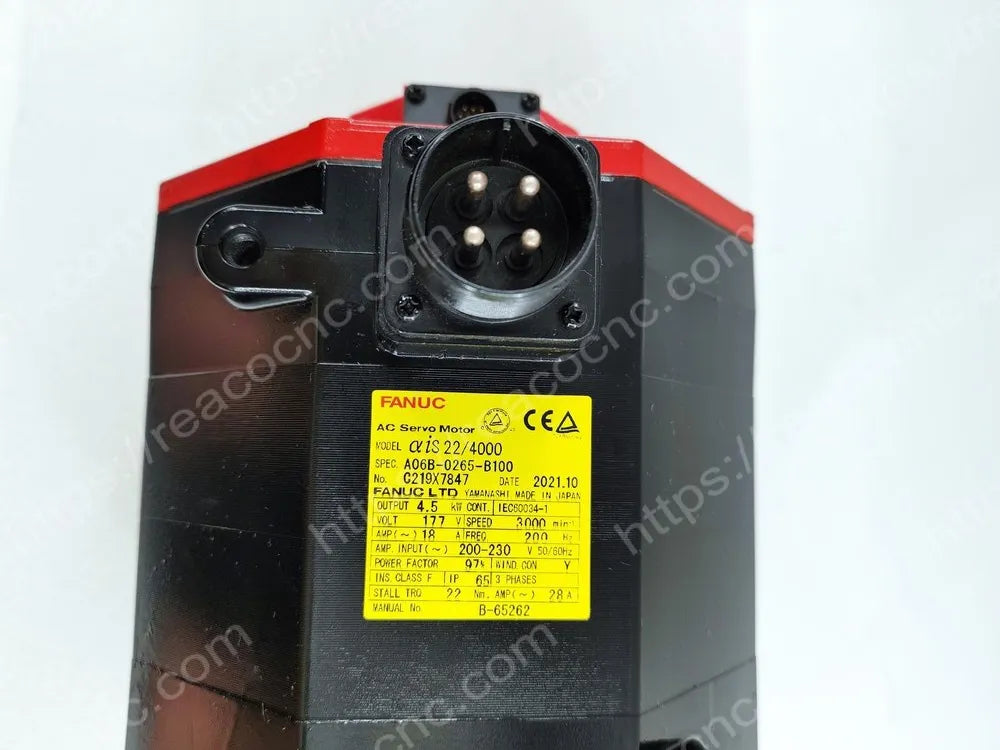 A06B-0265-B100 Fanuc AiS22/4000 AC servo motor identification plate