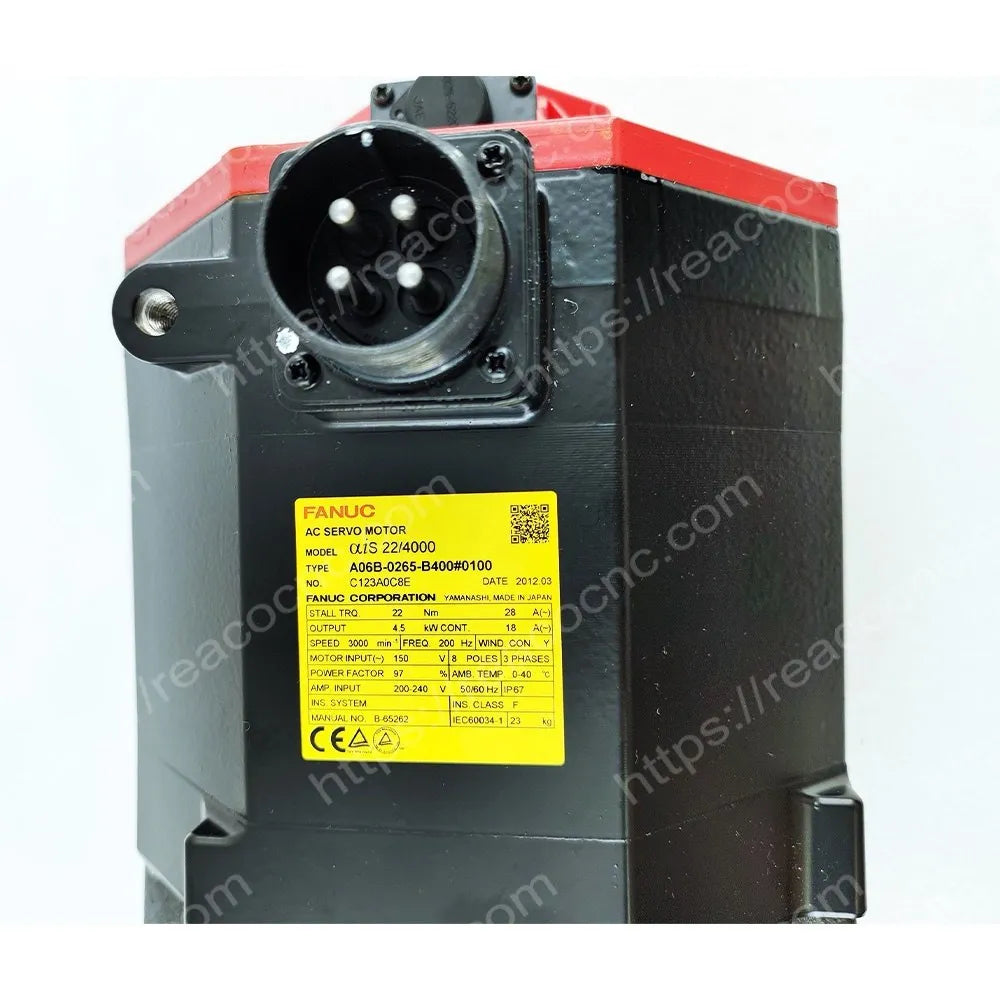 A06B-0265-B400#0100 Fanuc AiS22/4000 AC servo motor rating plate