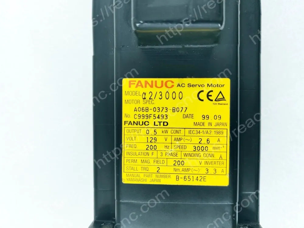 A06B-0373-B077 Fanuc A2/3000 servo motor nameplate