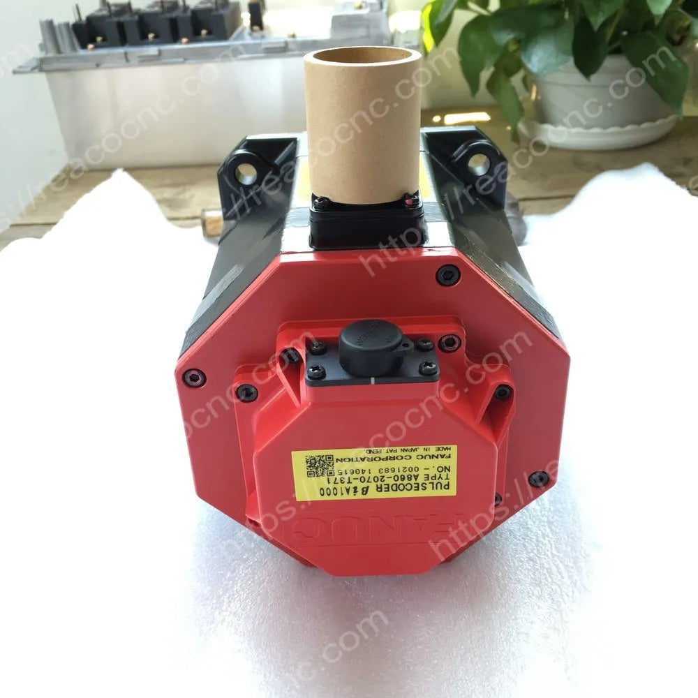 Side housing view of A06B-2075-B107 Fanuc BiSC 8/3000 motor
