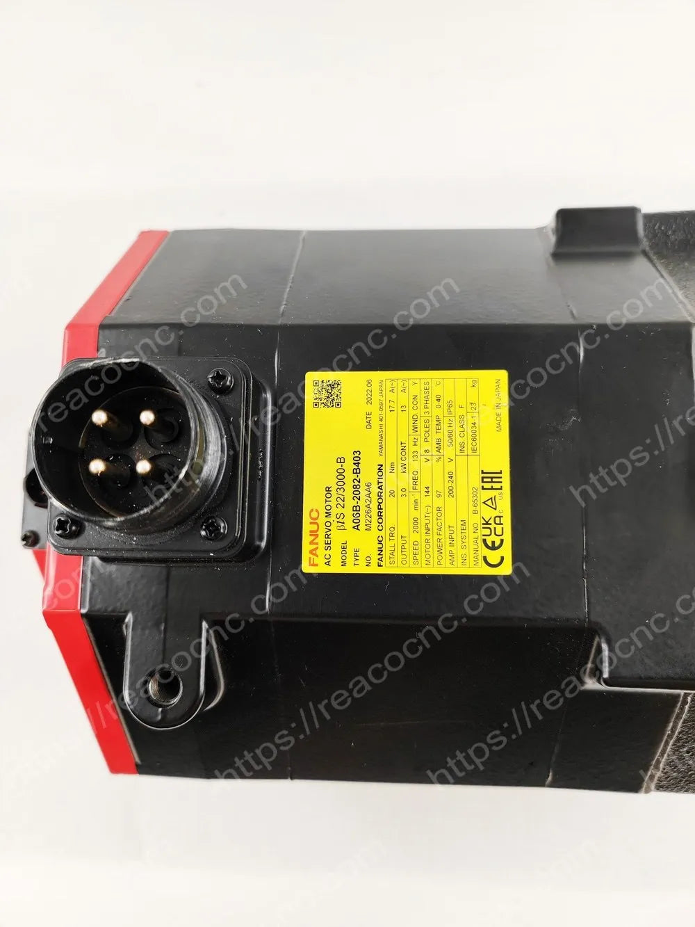 A06B-2082-B403 Fanuc servo motor model identification label