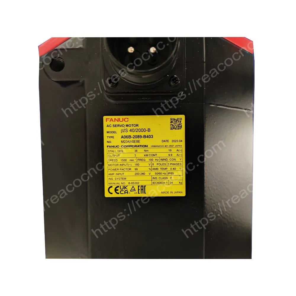 A06B-2089-B403 Fanuc BiS 40/2000 AC servo motor nameplate