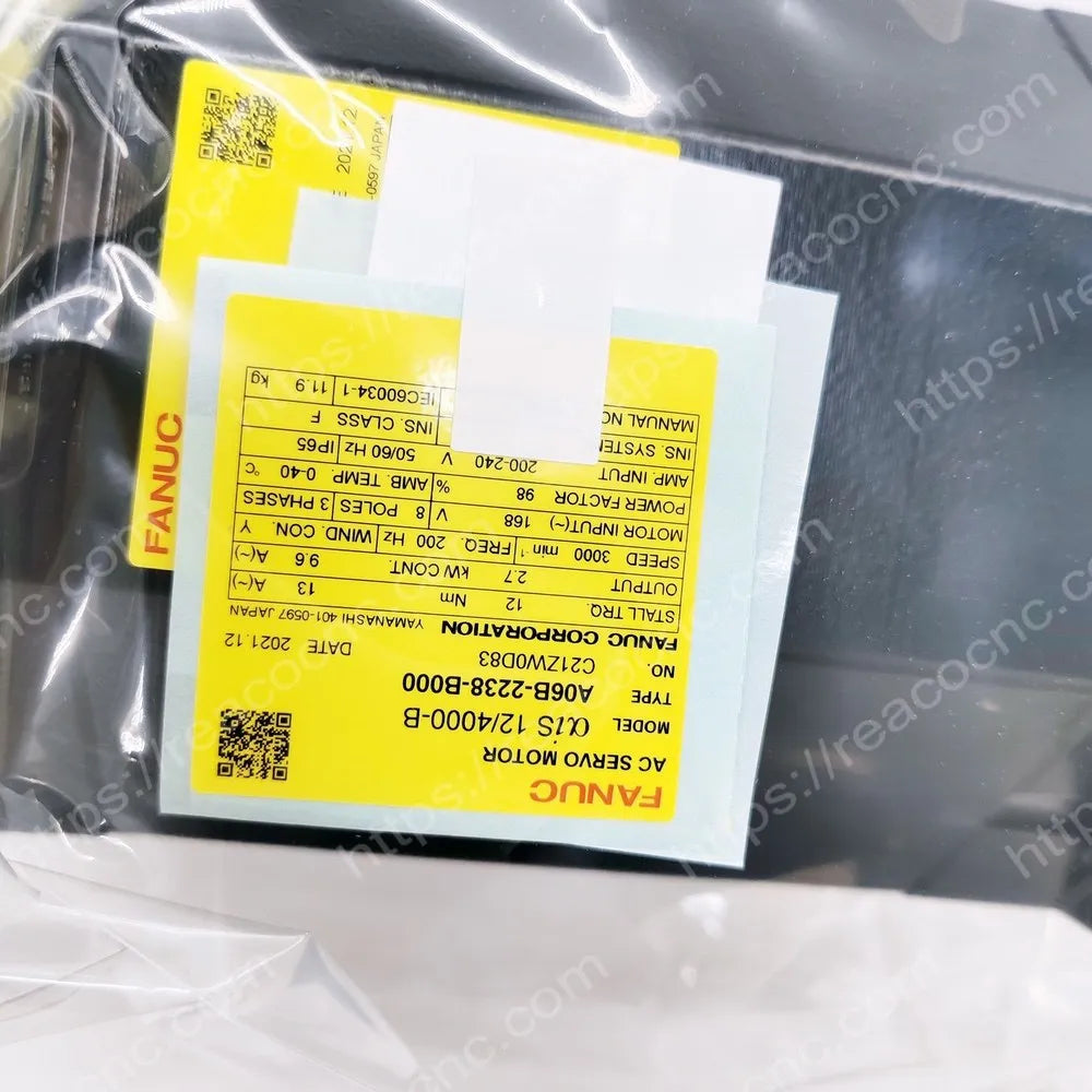 A06B-2238-B000 Fanuc AiS 12/4000-B servo motor nameplate