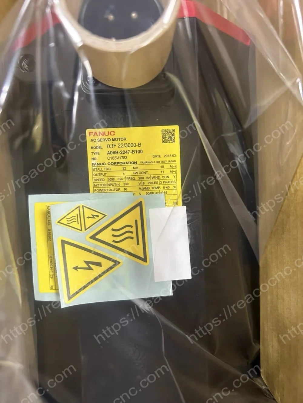 A06B-2247-B100 Fanuc AiF 22/3000-B AC servo motor nameplate