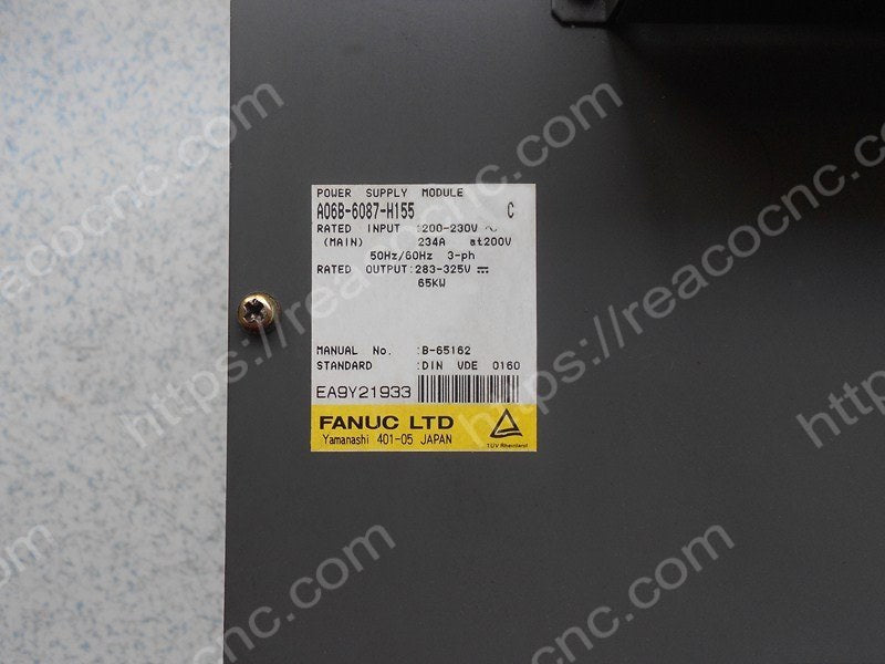 A06B-6087-H155 Fanuc Alpha power supply unit PSM-55 label
