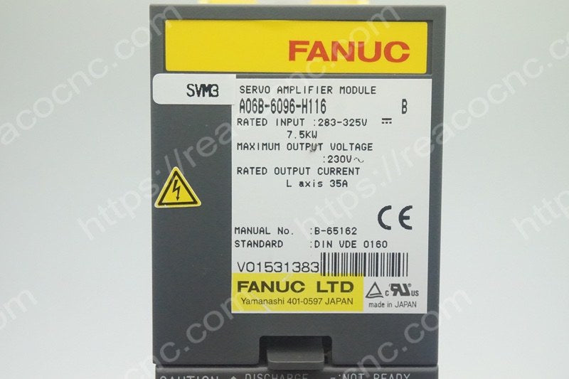 A06B-6096-H116 Fanuc Alpha servo amplifier module SVM1-130S label