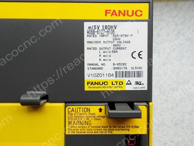 A06B-6127-H106 Fanuc Alpha i servo amplifier module AISV-180HV label