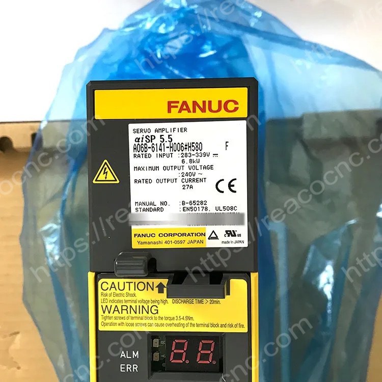 A06B-6141-H006#H580 Fanuc Alpha i AISP-5.5 spindle amplifier label