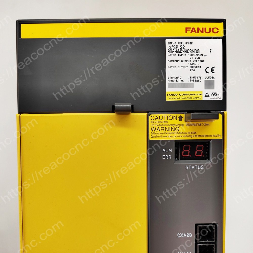 A06B-6142-H022#H580 Fanuc Alpha i AISP-22 Type B2 spindle amplifier label