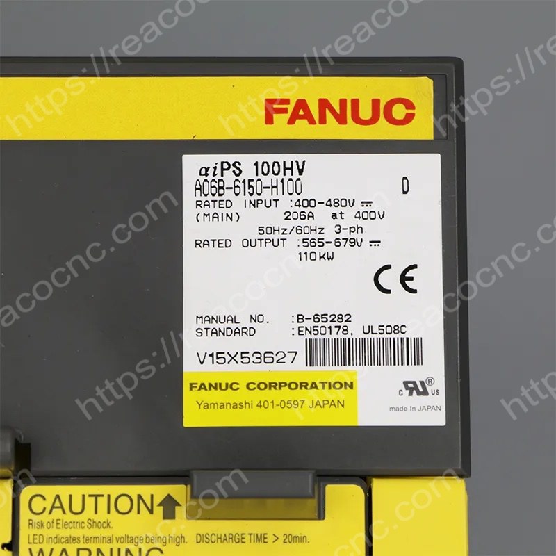 A06B-6150-H100 Fanuc Alpha i power supply module AIPS-100HV label