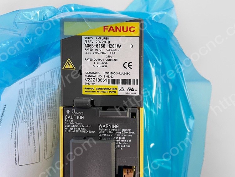 A06B-6166-H201#A Fanuc BISV20/20 servo amplifier with FSSB interface label