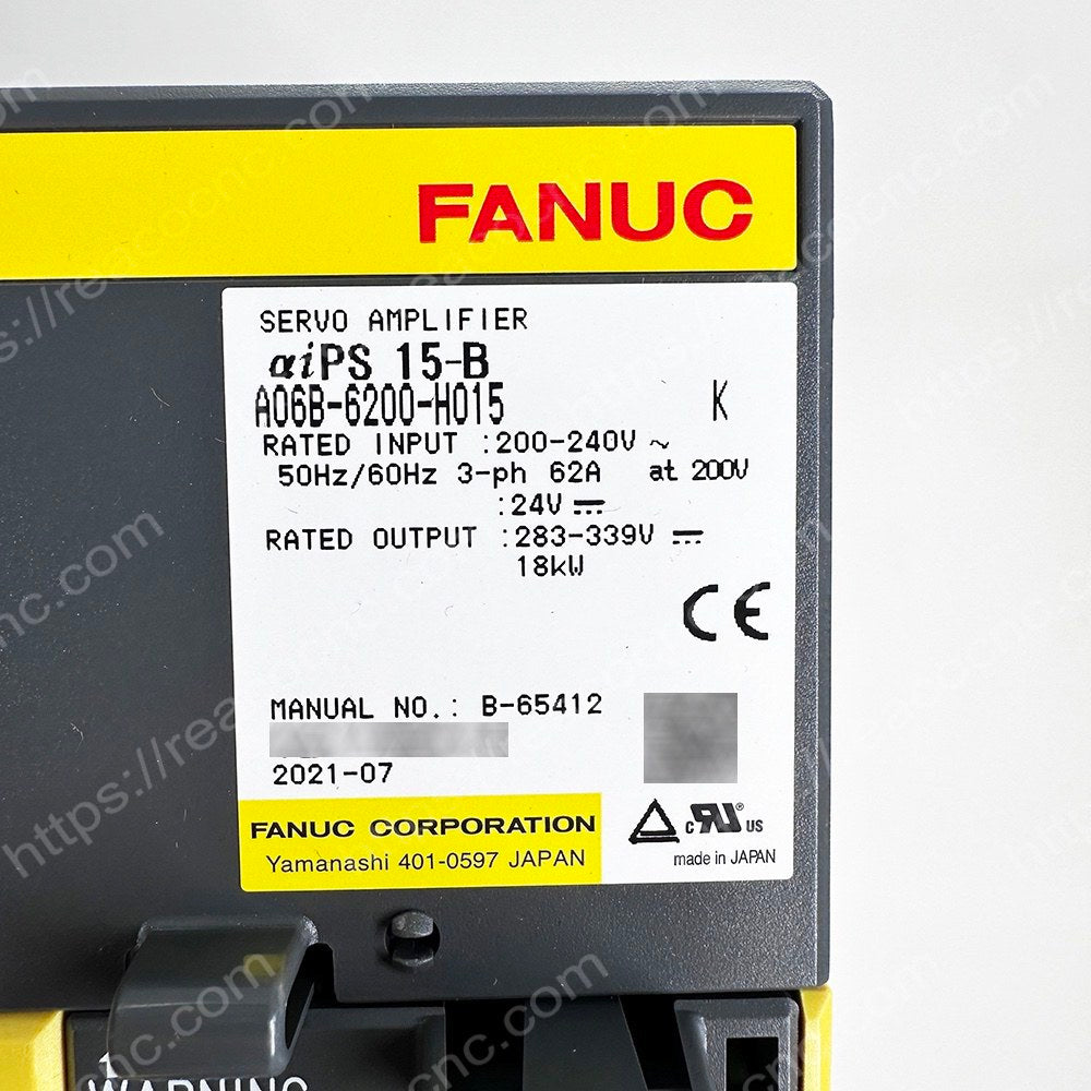 A06B-6200-H015 Fanuc AIPS-15 power supply module label