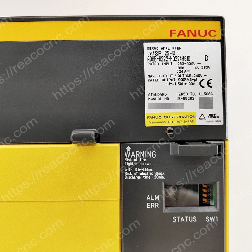 A06B-6222-H022#H610 Fanuc AISP-22-B spindle amplifier label