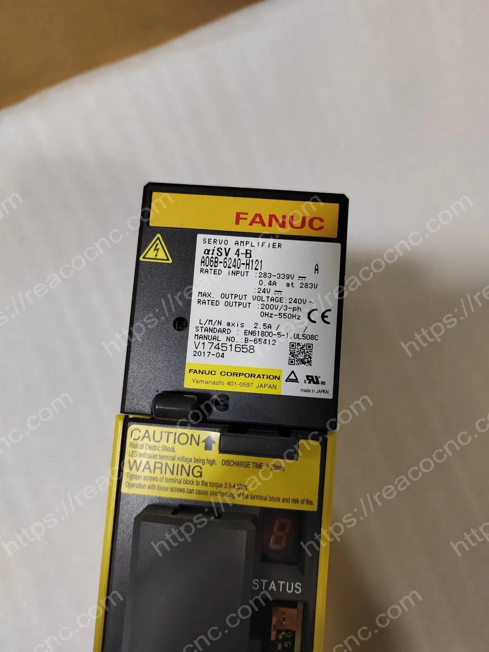A06B-6240-H121 Fanuc AiSV 4-B servo amplifier module label