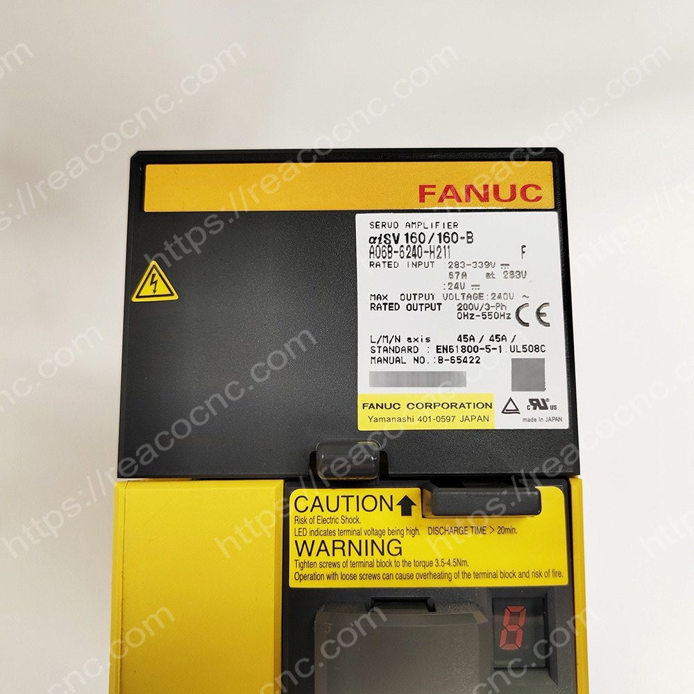 A06B-6240-H211 Fanuc AISV 160/160-B servo amplifier label