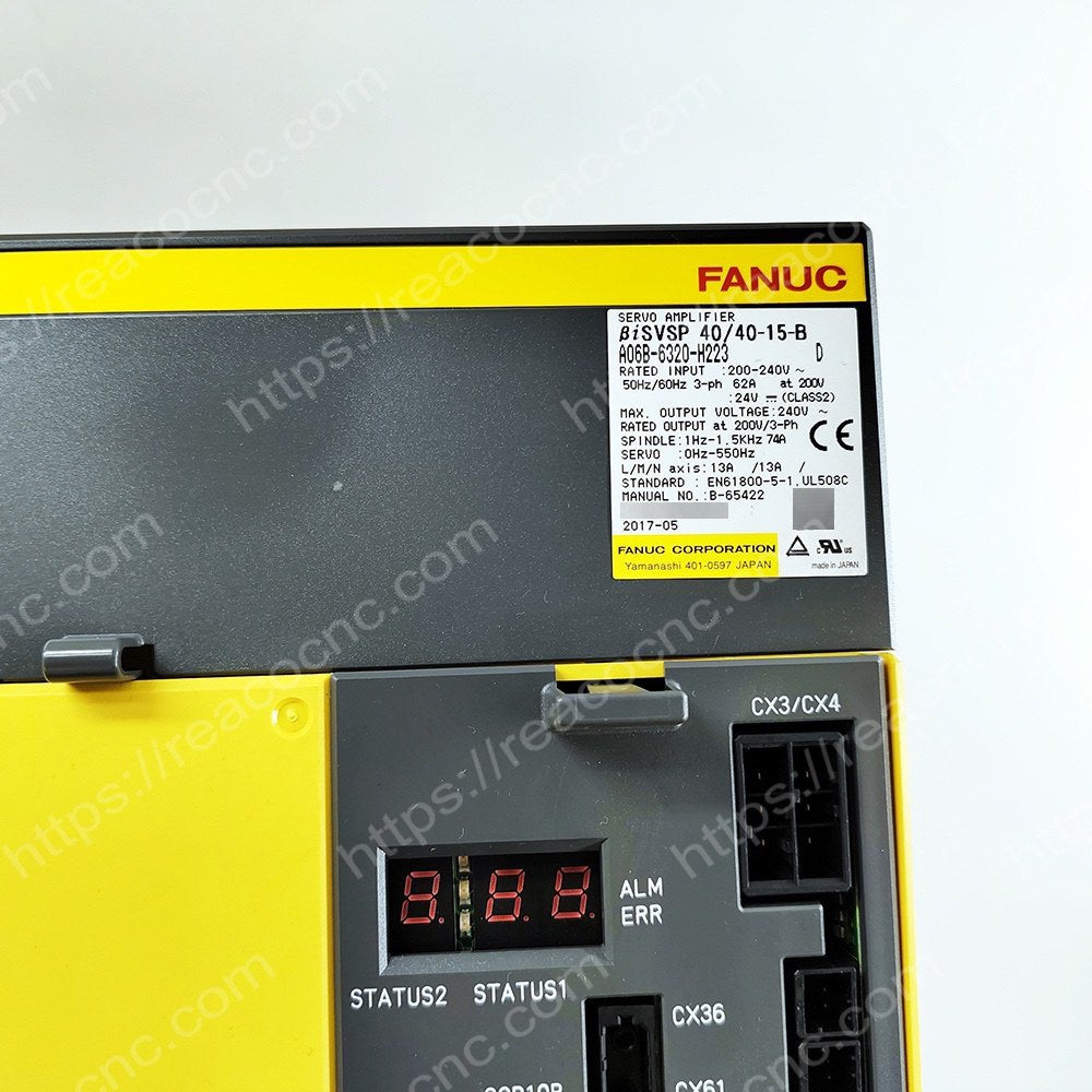 A06B-6320-H223 Fanuc Beta iSVSP 40/40-15-B servo spindle amplifier label