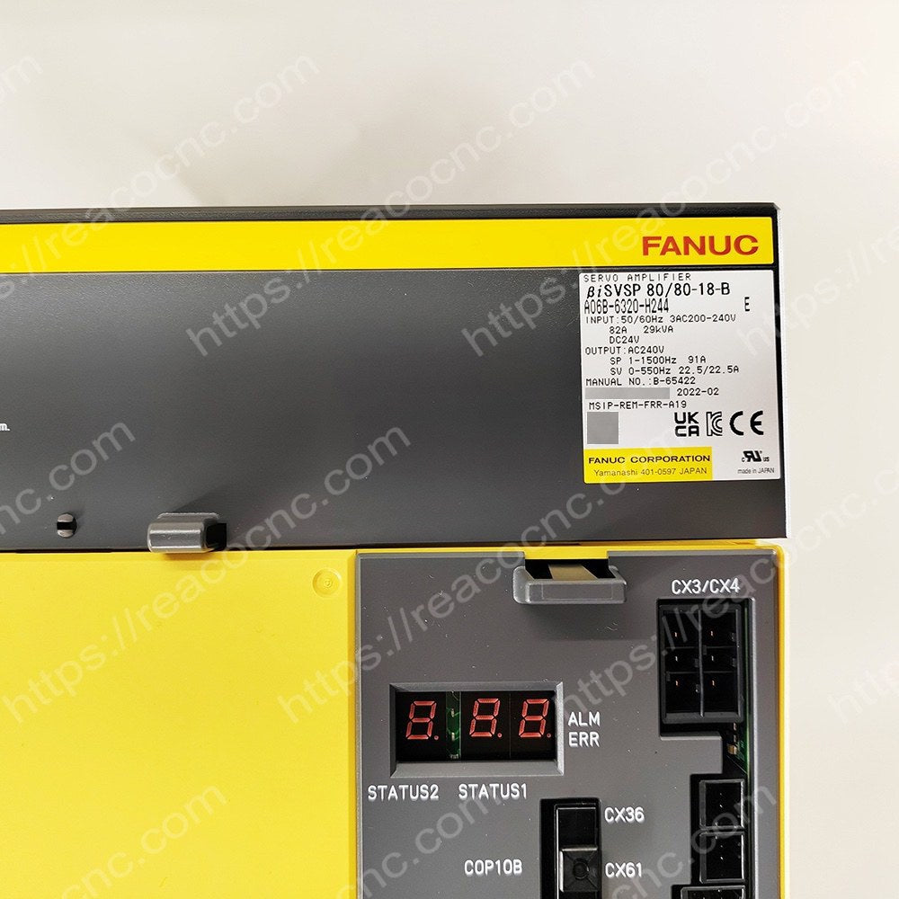 A06B-6320-H244 Fanuc Beta iSVSP 80/80-18-B servo spindle amplifier label