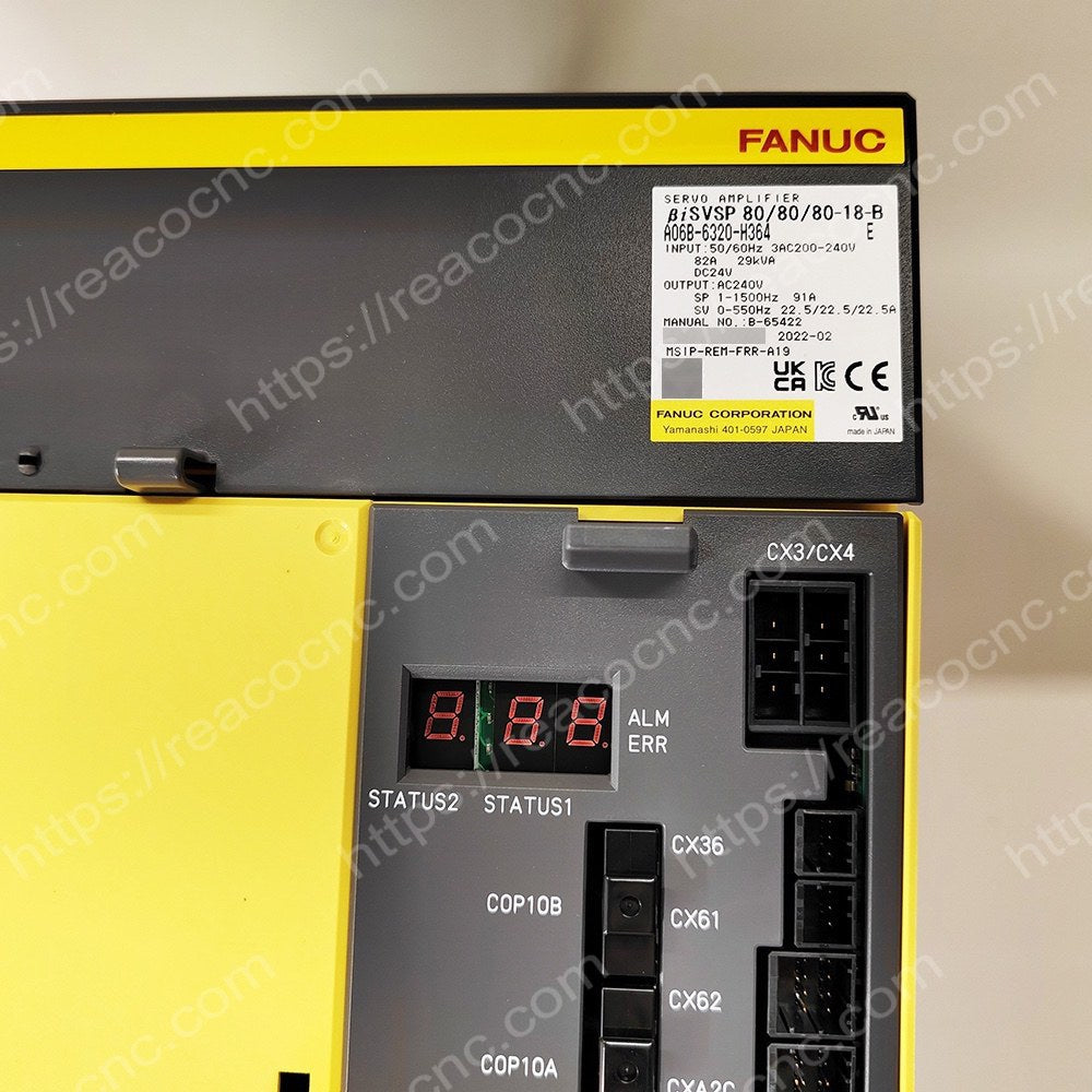 A06B-6320-H364 Fanuc Beta iSVSP 80/80/80-18-B servo spindle amplifier label