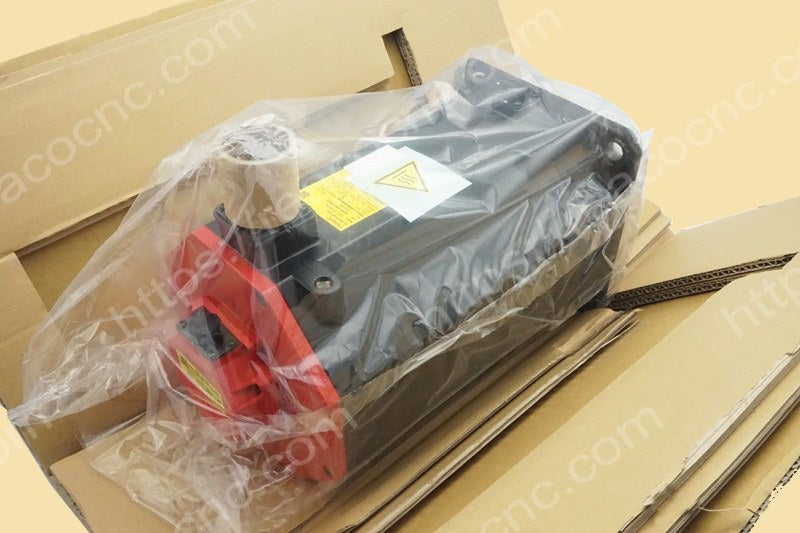 Side view of A06B 0247 B401 Fanuc AC servo motor with brake