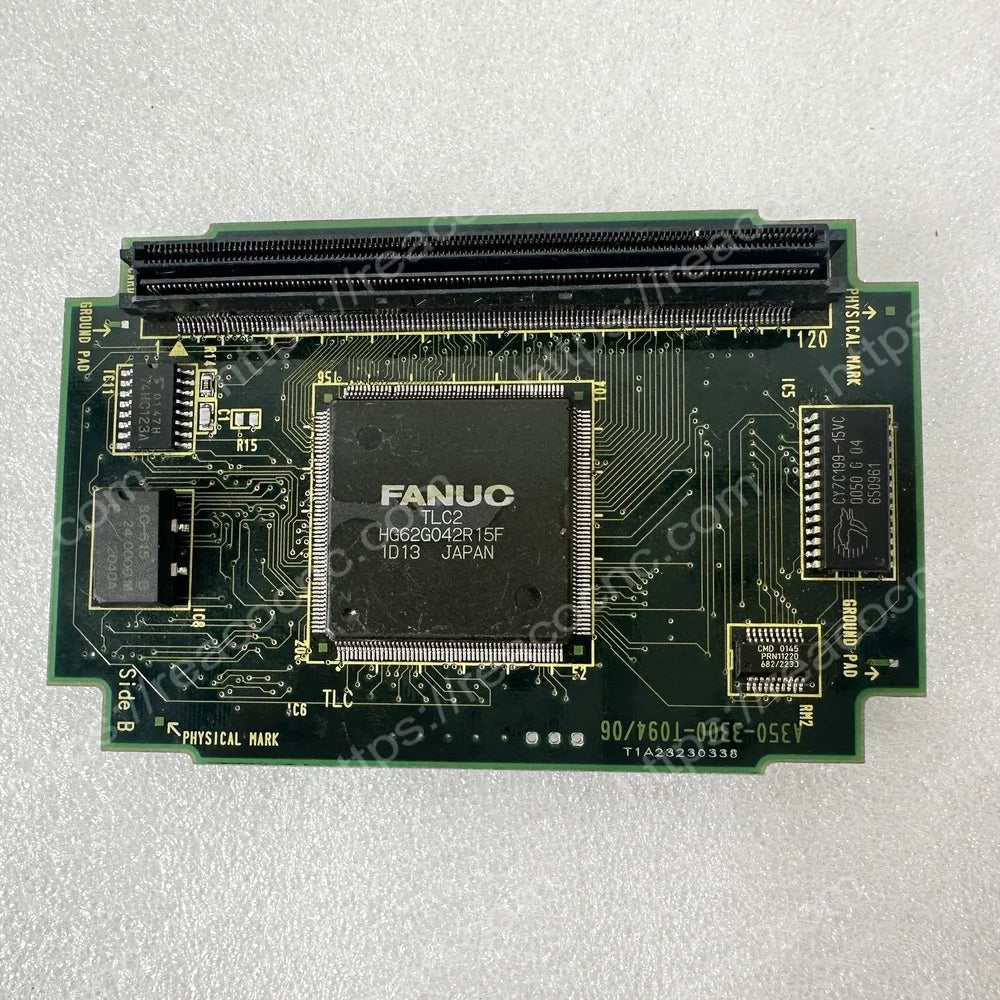 Back view of A20B-3300-0090 Fanuc display module showing rear PCB condition