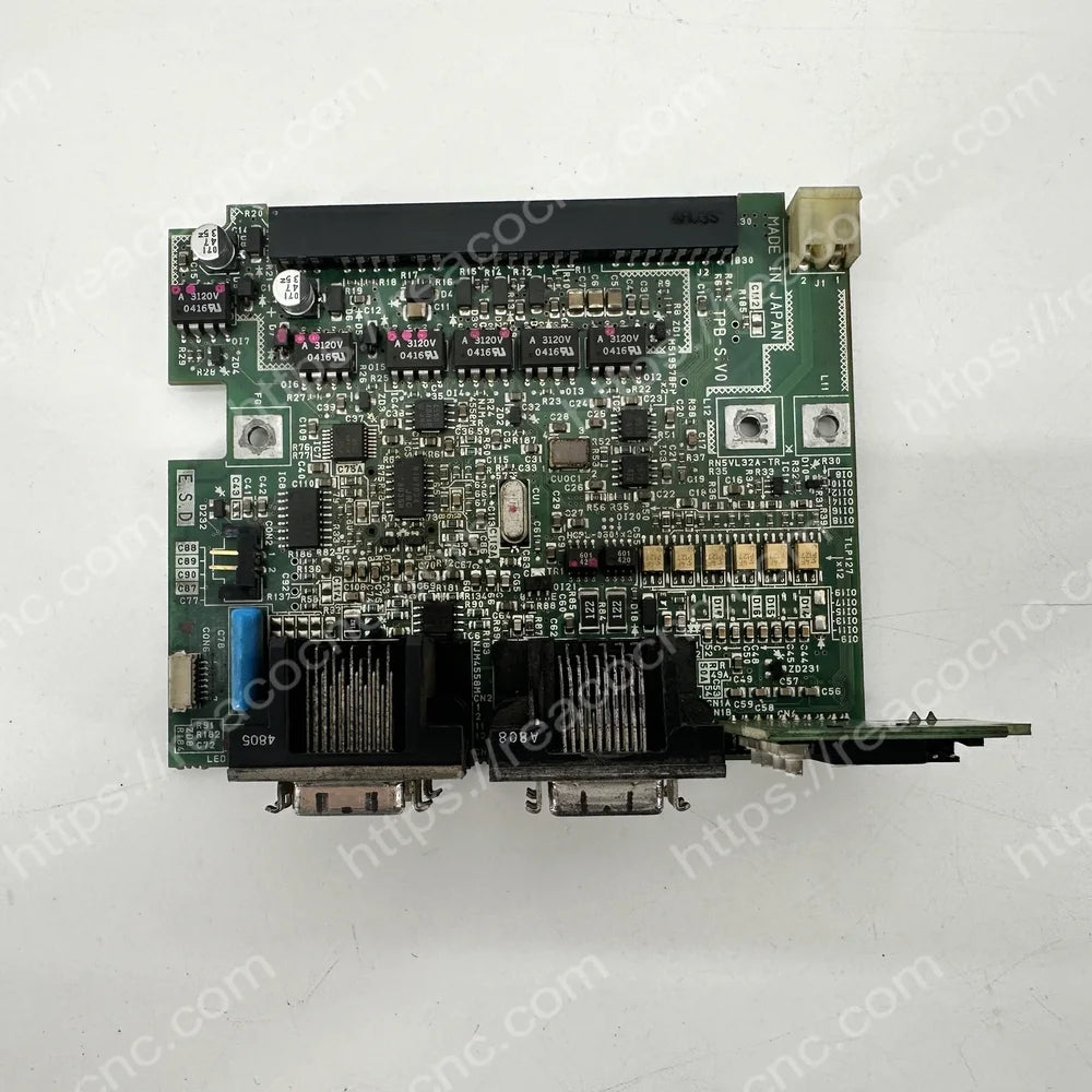 Mitsubishi J2S-C01 servo amplifier control PCB with D-sub connectors