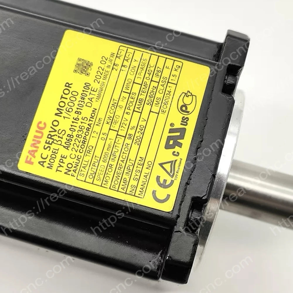 A06B-0116-B103#0100 FANUC motor model and rating nameplate