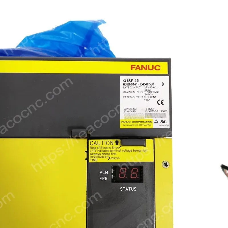 FANUC A06B-6141-H045#H580 model and electrical rating nameplate