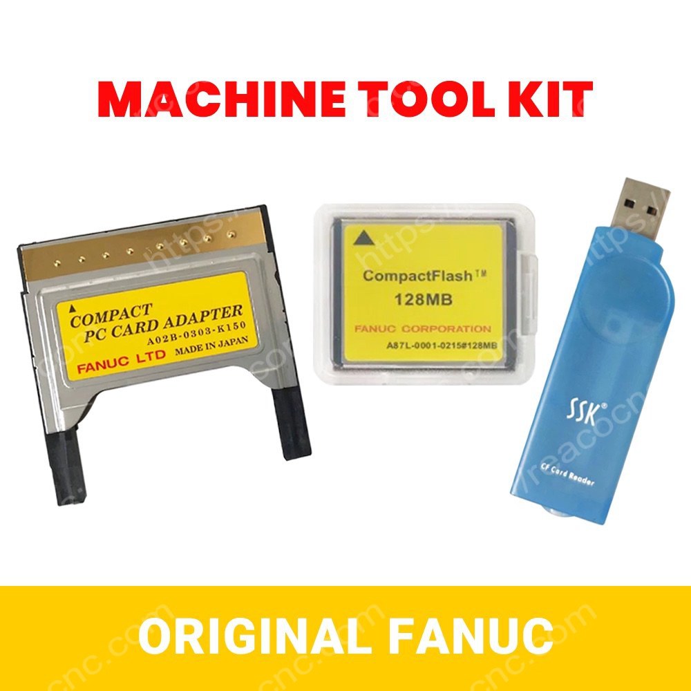 FANUC A02B-0303-K150 short CF adapter with A87L-0001-0215#128MB CF card and SSK USB card set for CNC program transfer