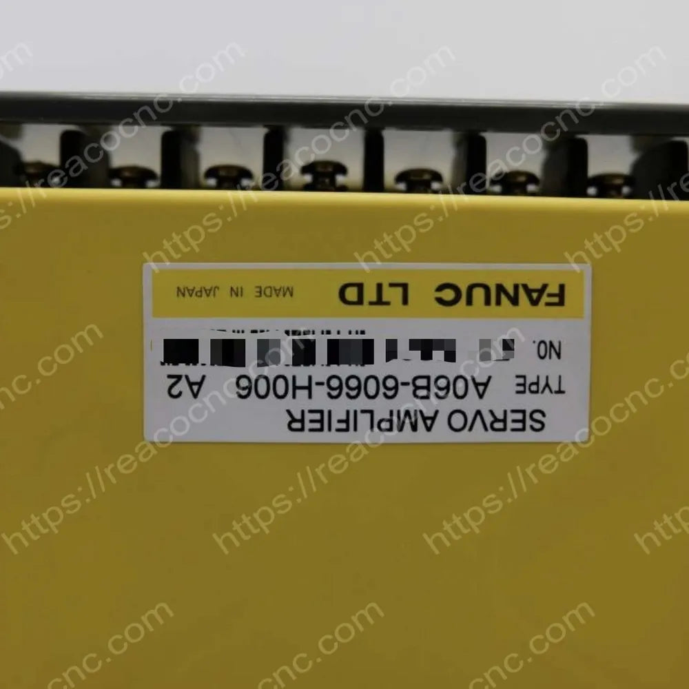 FANUC A06B6066H006 AC servo amplifier model nameplate