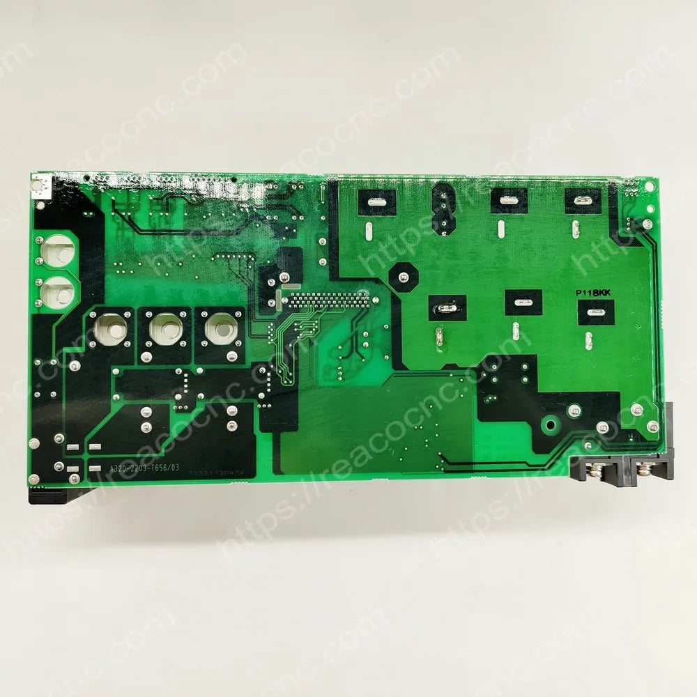 FANUC A16B-2203-0658 spindle power PCB rear solder view
