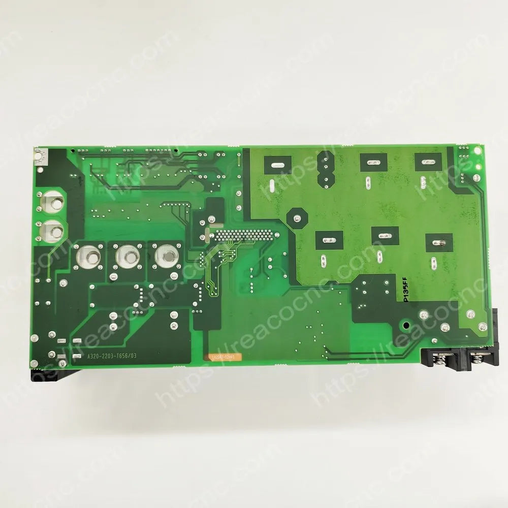 FANUC A16B-2203-0659 spindle power PCB rear solder view