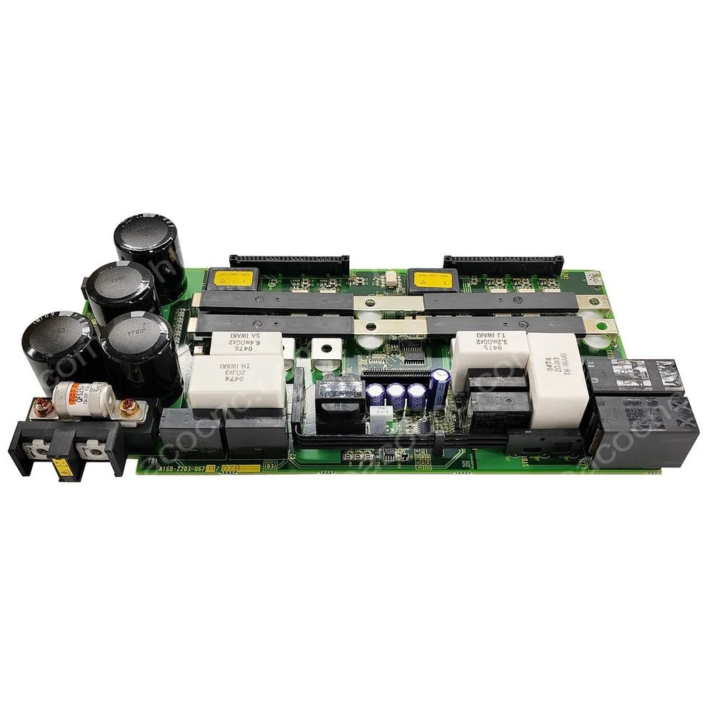 FANUC A16B-2203-0670 dual-axis servo PCB front view