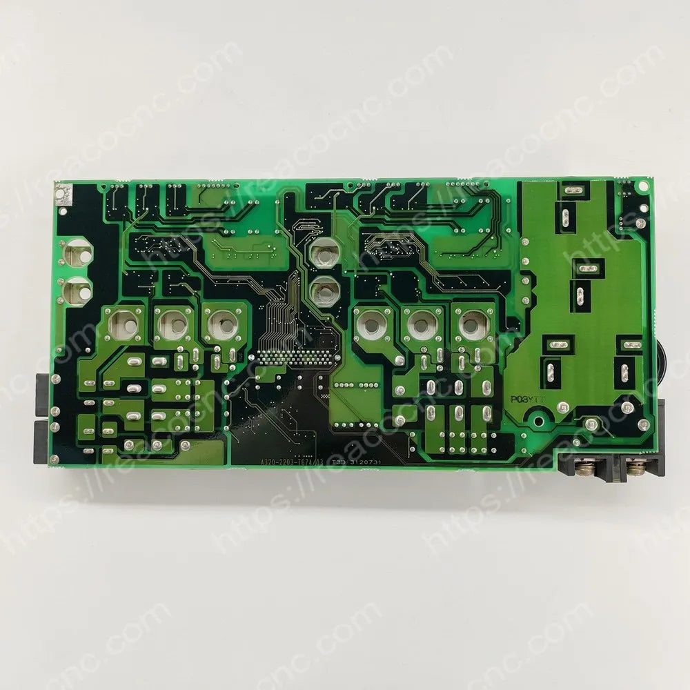 FANUC A16B-2203-0672 servo wiring PCB rear view