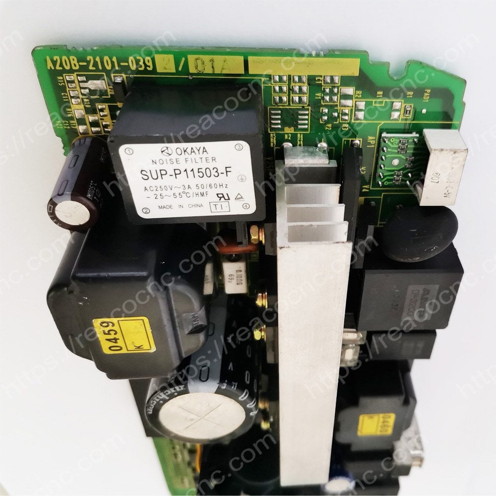 FANUC A20B-2101-0392 servo power supply PCB model label view