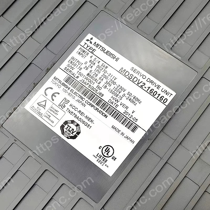 MDS-D-V2-160160 Mitsubishi rating nameplate, also known as MDSDV2-160160