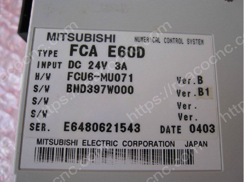Mitsubishi FCAE60D CNC system with HR763A PCB model label view