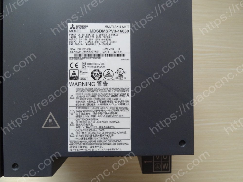 Mitsubishi MDS-DM-SPV3-16080 multi axis unit model label view